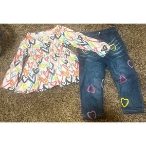 Unbranded Baby Girl Heart Patten Two-Piece Winter Outfit 9-12 Months (NEW)